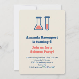 Invitación Beaker & Test Tube Science Cumpleaños