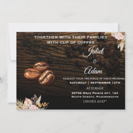 Invitación beans boho rústico moderno y elegante Boda del caf