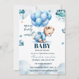 Invitación Bear Baby Shower, lindo Baby Shower