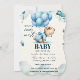 Invitación Bear Baby Shower, lindo Baby Shower