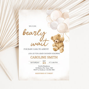 Invitación Bear Balloons Baby Shower