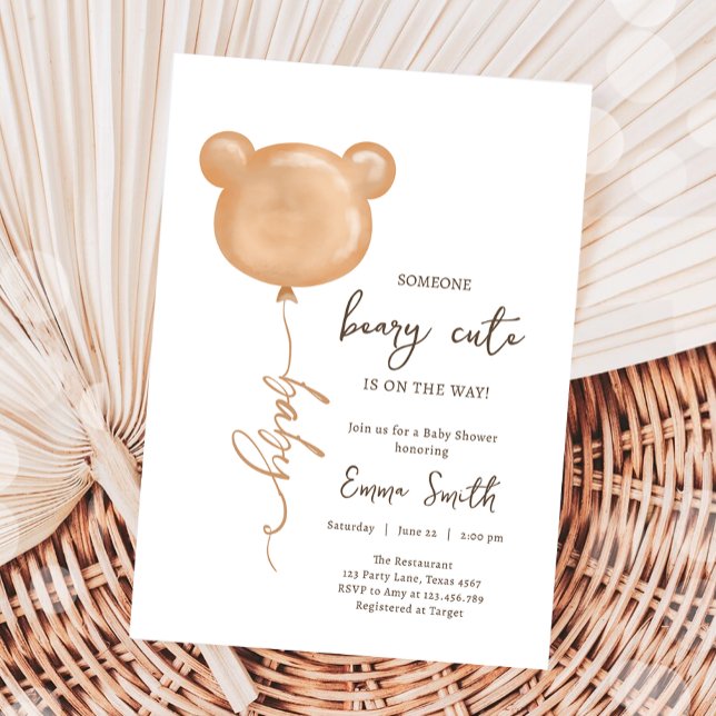 Invitación Bear Bear Bear Bary Cute Boho Baby Shower (Subido por el creador)