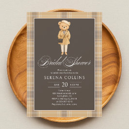 Invitación Bear Club Neutral Beige Fall Bridal Shower