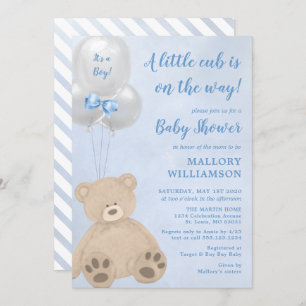 Invitación Bear Cub Boy Baby Shower