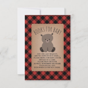 Invitación Bear Cub Plantado Solicitud de Libro de Baby Showe