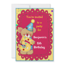 Bear de cumpleaños lindo edad 5