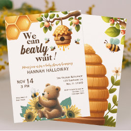 Invitación Bear de miel y Bee Bearly Wait Baby Shower