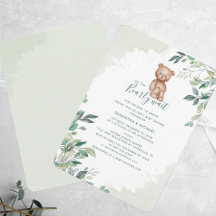 Bear Eucalyptus Foliage Parejas Baby Shower
