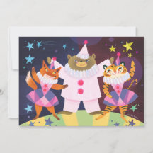Bear, Fox y Tiger Pierrot Clown DIY Blank