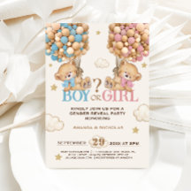 Bear globos azules rosados Bearly Wait Gender Reve