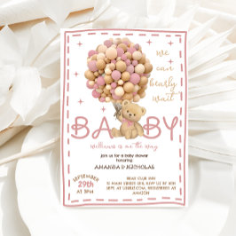 Invitación Bear Pink Baby Shower