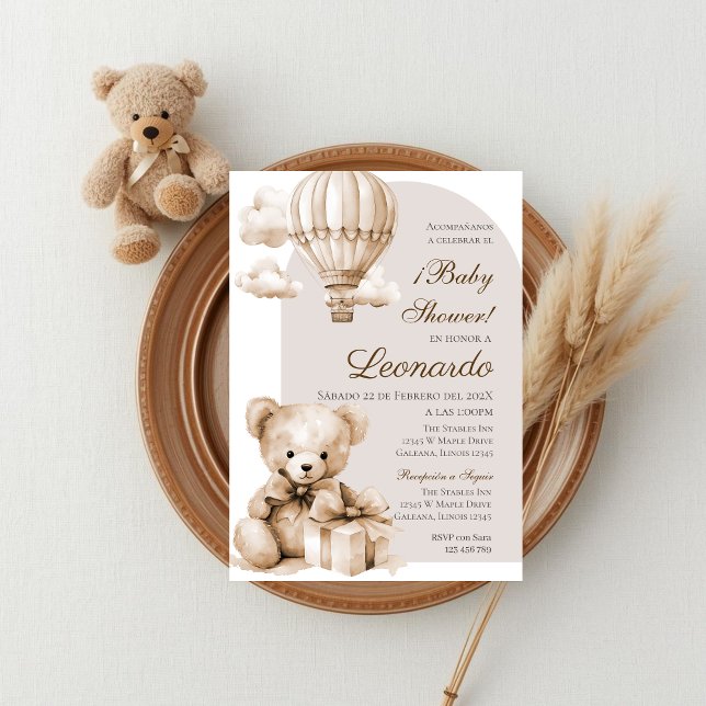 Invitación Bear Spanish Baby Shower Boy invitation (Subido por el creador)