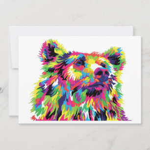 Invitación Bear Spirit Animal Pop Art