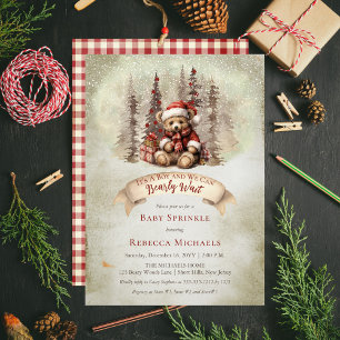 Invitación Bear Woodland Bear Bearly Wait Holiday Bebé Sprink