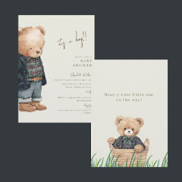 Invitación Bear-y Cute Teddy Bear It's a Boy Baby Shower