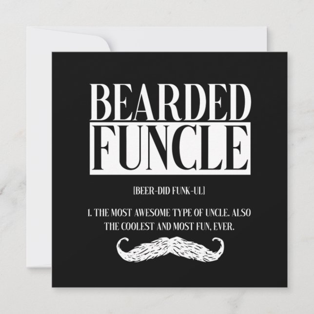 Invitación Bearded Funcle Uncle Nephew Niece Godfather Gift (Anverso)