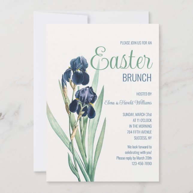 Invitación Bearded Iris  (Anverso)