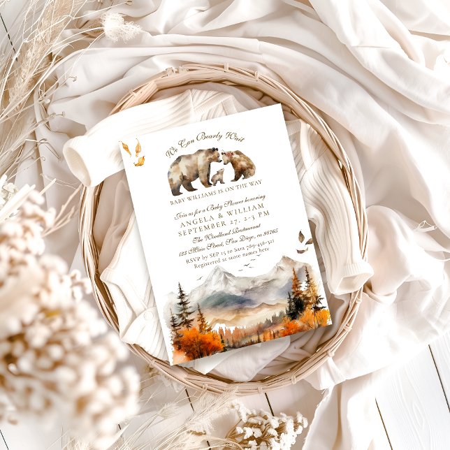 Invitación Bearly Wait Adventure Fall Elegant Baby Shower (Subido por el creador)