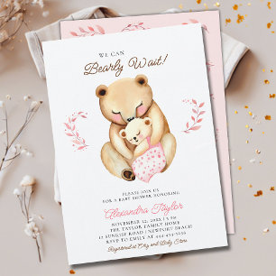 Invitación Bearly Wait Bear Cub Woodland Baby Shower