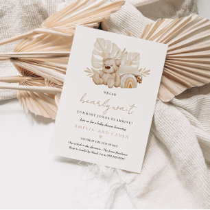 Invitación Bearly Wait Boho Baby Shower en Español