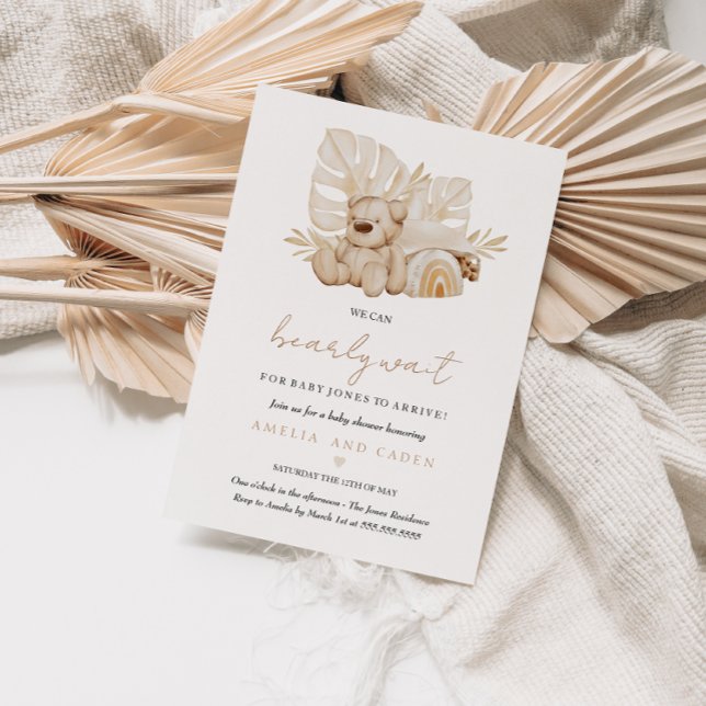 Invitación Bearly Wait Boho Baby Shower en Español (Subido por el creador)