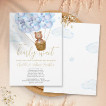 Bearly Wait Boy Baby Shower Por Correo A Larga Dis