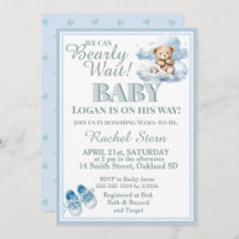 Bearly Wait- Boy Teddy Bear En Un Baby Shower En N