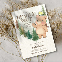 Bearly Wait Cute Woodland Bear Baby Shower