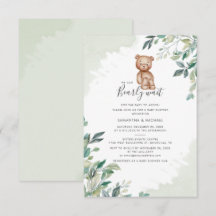 Bearly Wait Eucalyptus Foliage Parejas Baby Shower