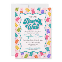 Bearly Wait Gummy Bear Baby Shower Invitation