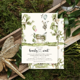 Invitación Bearly Wait Heart Sip & See Chica Baby Shower