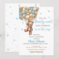 Bearly Wait Hot Air Balloon Baby Shower (Boy)