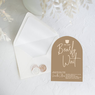 Invitación Bearly Wait Minimal Simple Neutral Baby Shower