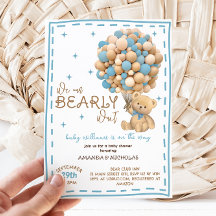 Bearly Wait Modern Blue Boy Baby Shower