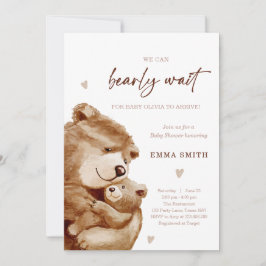 Invitación Bearly Wait Teddy Bear Boho Neutral Baby Shower