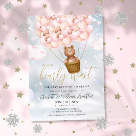 Invitación Bearly Wait Teddy Bear Chica Winter Baby Shower