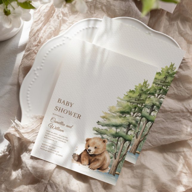 Invitación Bearly Wait Woodland Teddy Bear Baby Shower (Subido por el creador)