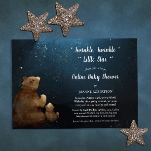 Invitación Bears Twinkle Little Star Online Baby Shower
