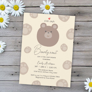 Invitación Beary Cute Brown Teddy Bear Cub Boy Baby Shower