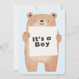 Invitación Beary Cute es un niño oso de Baby Shower