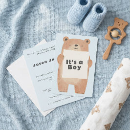 Invitación Beary Cute es un niño oso de Baby Shower