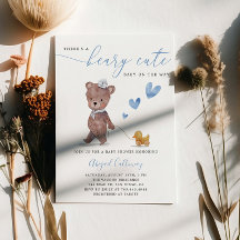 Beary Cute Teddy Bear Boy Baby Shower