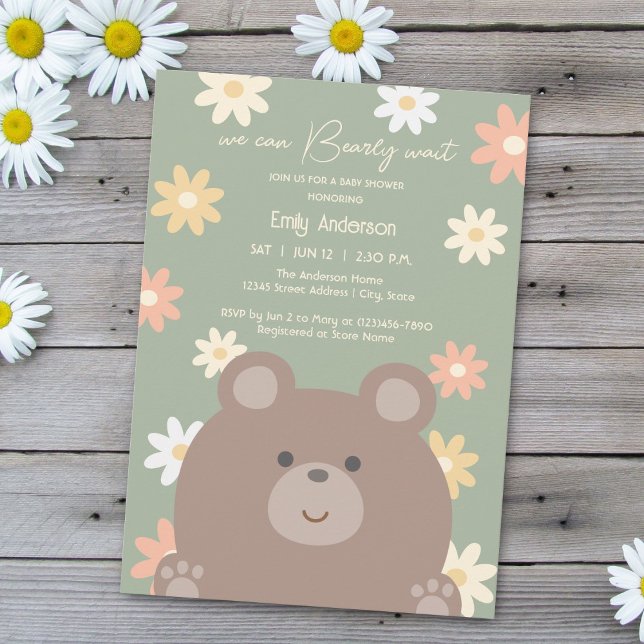 Invitación Beary Cute Teddy Bear Sexo Neutral Baby Shower (Subido por el creador)