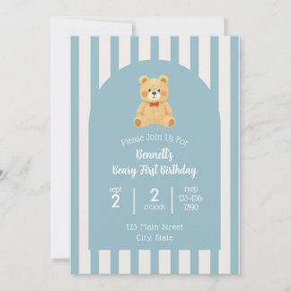 Invitación Beary First Birthday Invitation