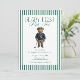 Invitación Beary First Par-Tee Golf 1st Birthday