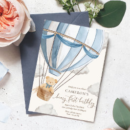 Invitación Beary First Teddy Bear Hot Air Balloon Birday
