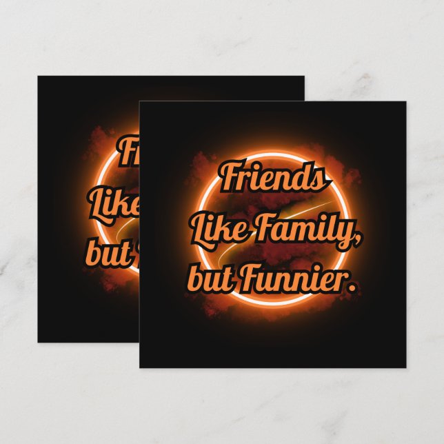 INVITACIÓN BEAST FRIENDS, FRIENDSHIP, FRIENDS LIKE FAMILY (Anverso / Reverso)