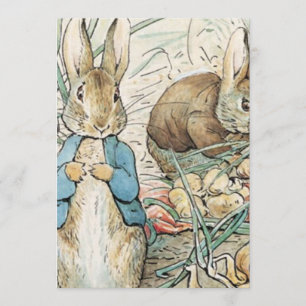 Invitación Beatrix Potter Peter Rabbit Y Benjamin Bunny