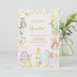 Invitación Beatriz Peter the Rabbit Woodland Baby Shower