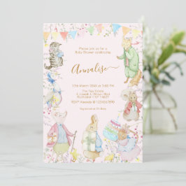 Invitación Beatriz Peter the Rabbit Woodland Baby Shower